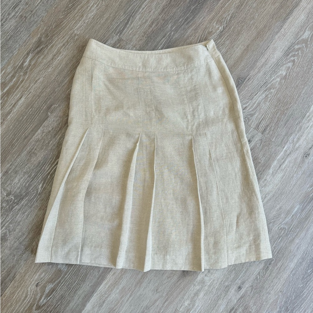 Thomo Pleated Ivory Skirt Shimmer Glitter Short Size 34 S Small